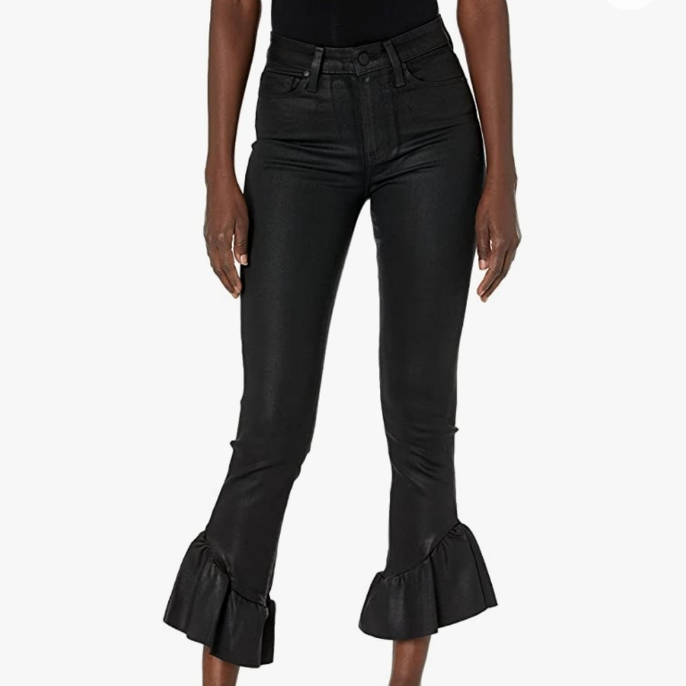 Paige Womens Huxton Ultra Rise Leg Ruffle
